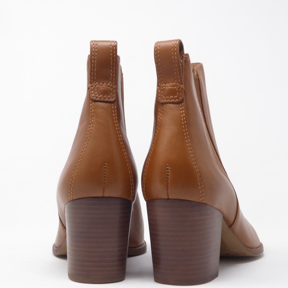 NEW Madewell Womens Regan Chelsea Boots Tan Brown Leather Block Heel Size 10 - Picture 5 of 9
